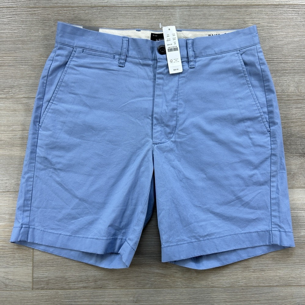 J Crew Flex Chino Shorts Mens 28 Light Blue 7" Inseam Preppy